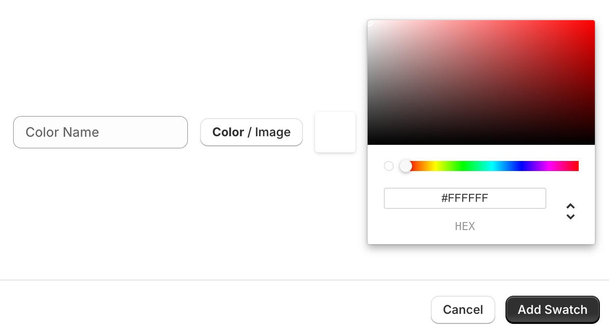 Create Swatches for Shopify